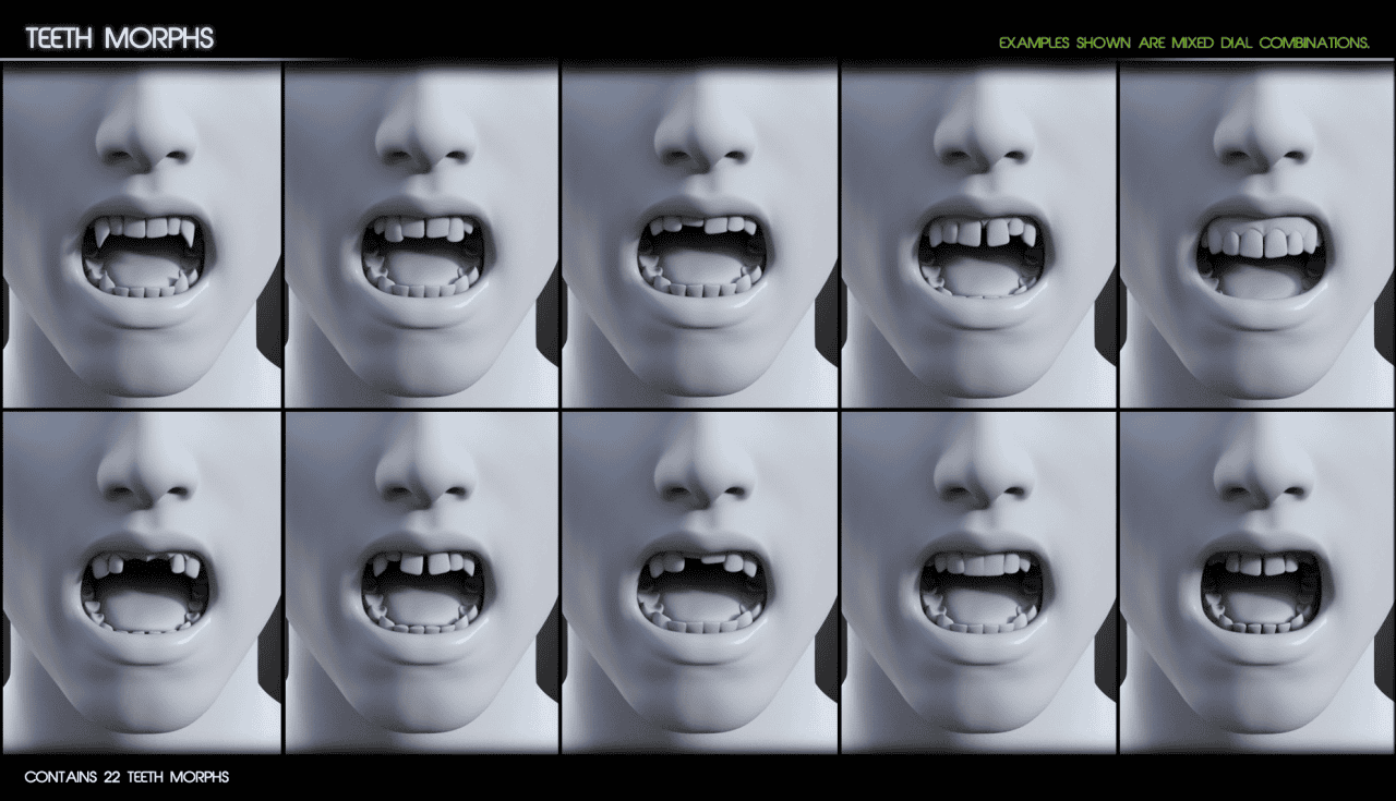 Additional teeth morph for daz figures