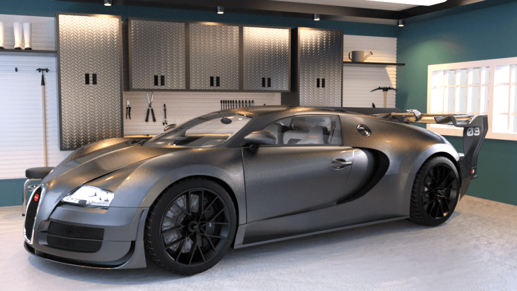 silver sport car 3d model