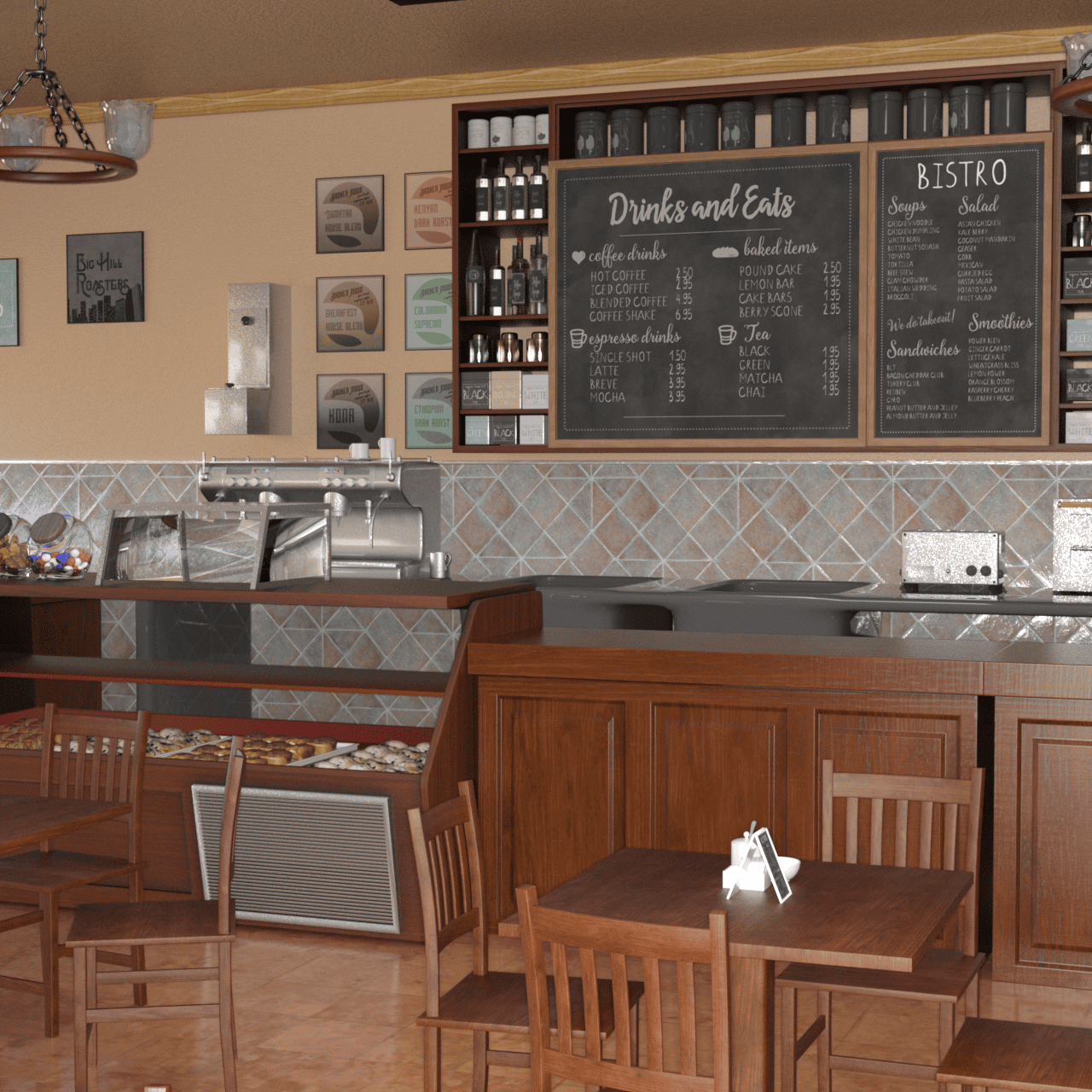 cafe 3d environment