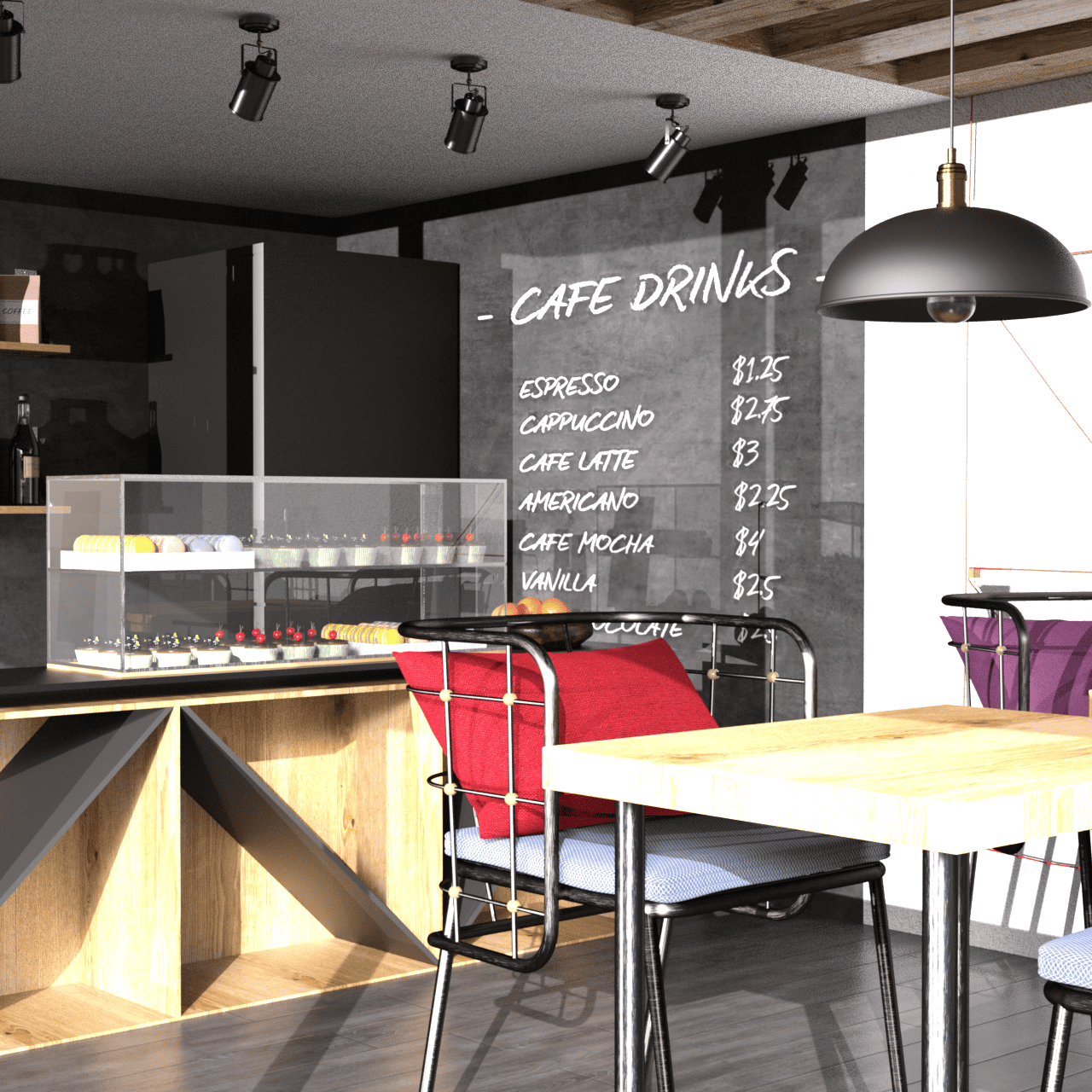 small cafe 3d environment