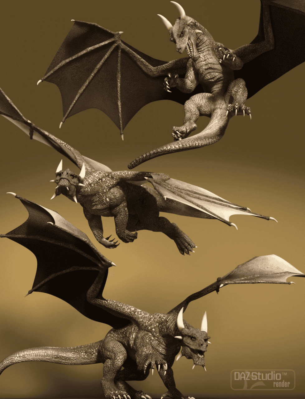 3d dragon model poses for daz