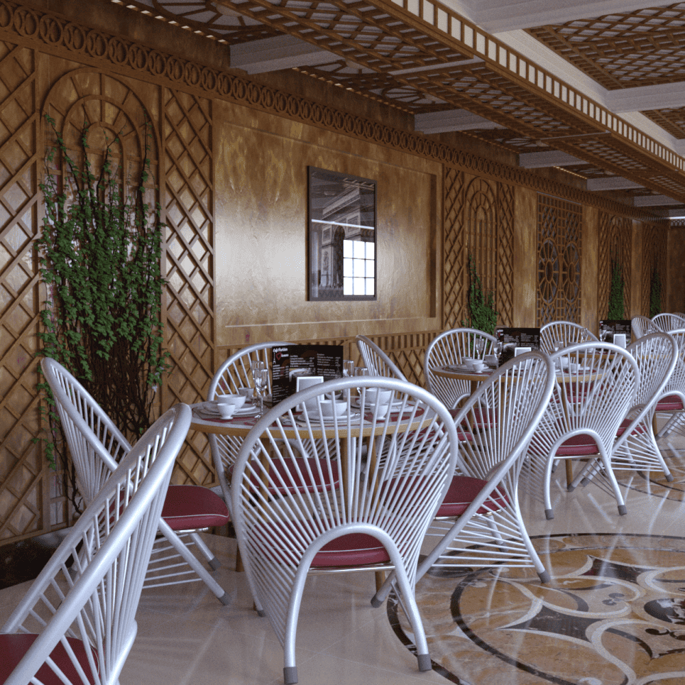 french cafe 3d environment