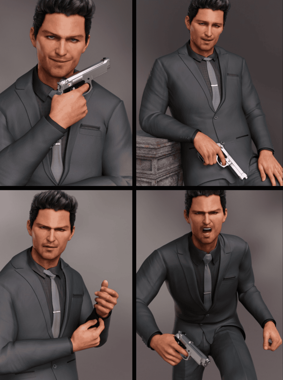 3d model spy poses