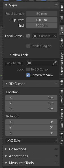 Blender camera to view