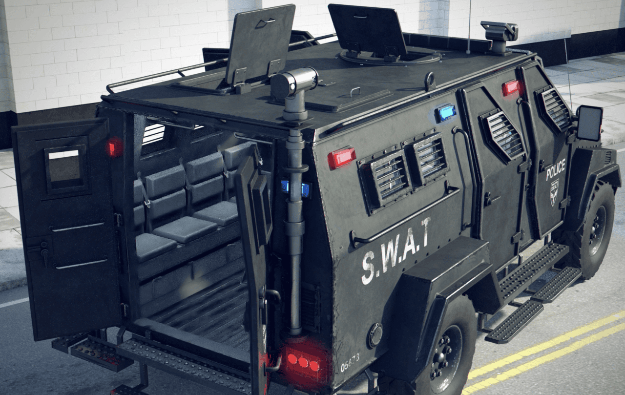 backview swat vehicle 3d model