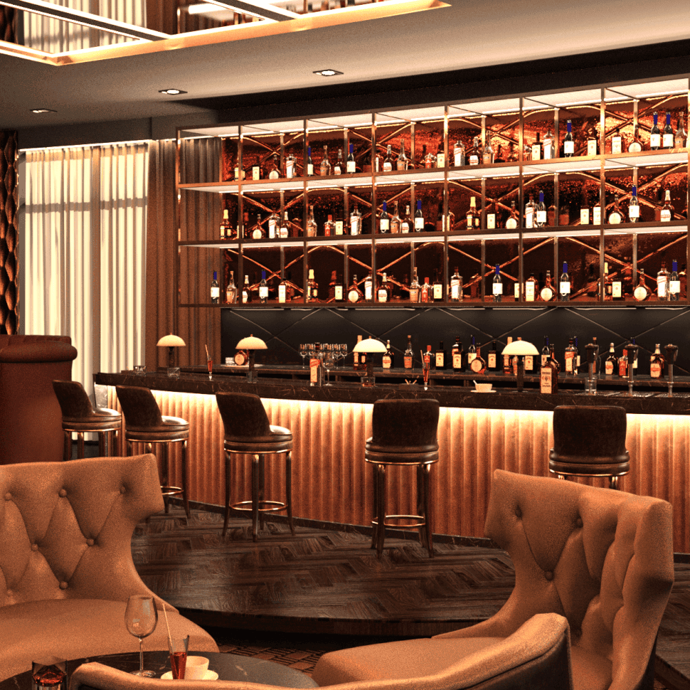 hotel bar 3d model