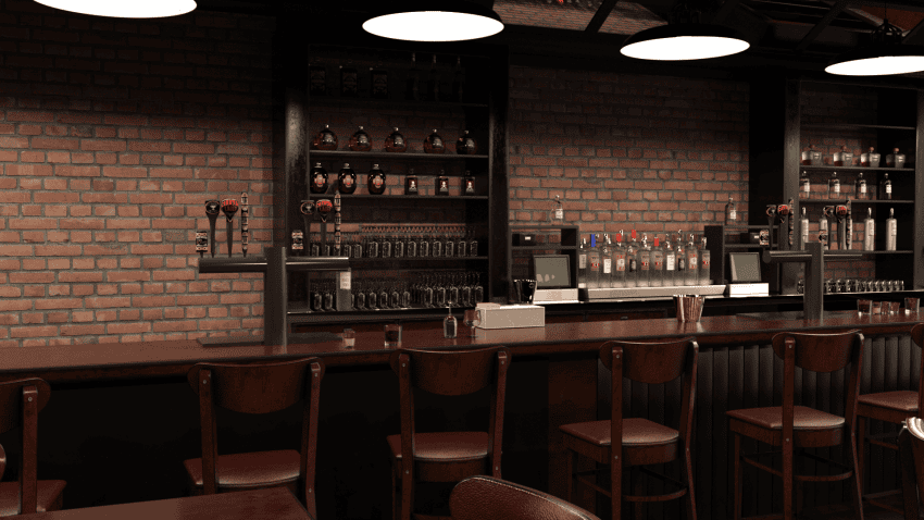 3d model of a bar