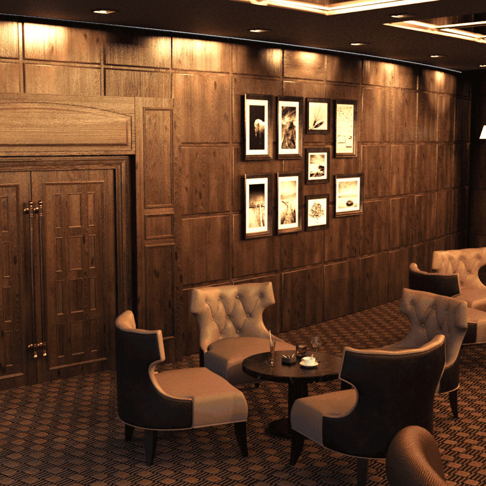 Bar corner with comfortable luxury seats and decoration