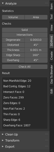 blender 3d printing analyze tool