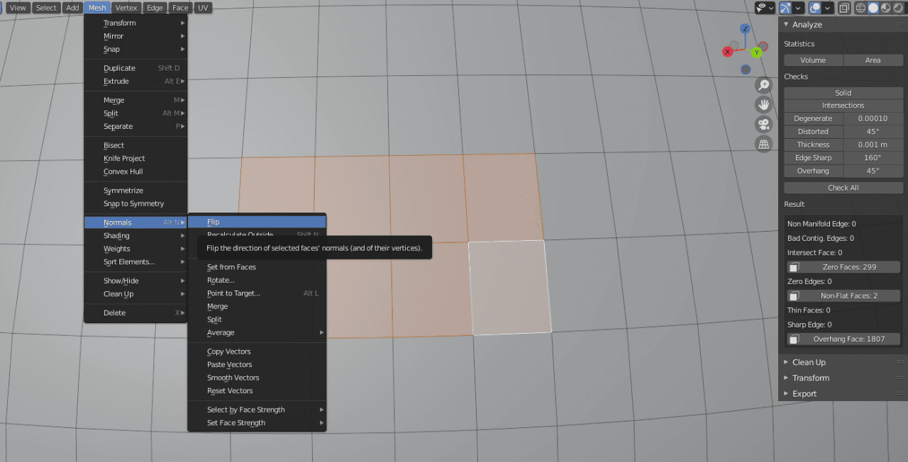 blender 3d printing flip normals
