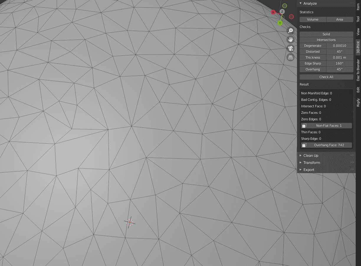 blender 3d printing zero edges