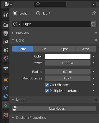 blender adding light