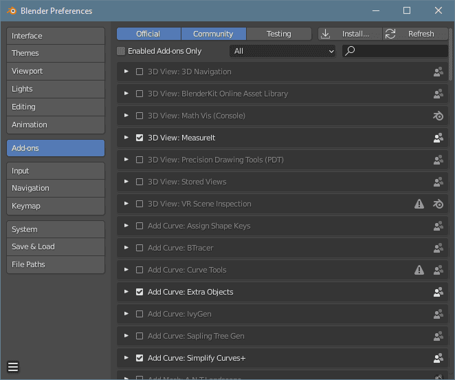 blender addons community