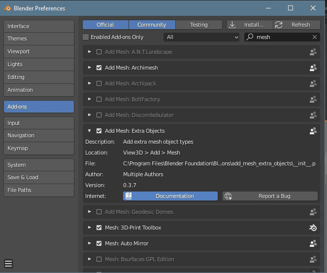 blender addons documentation