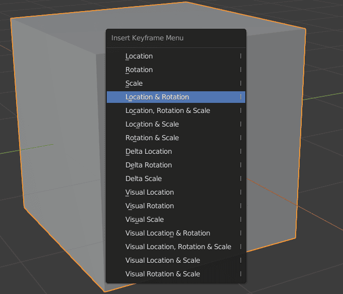 blender animate keyframe types