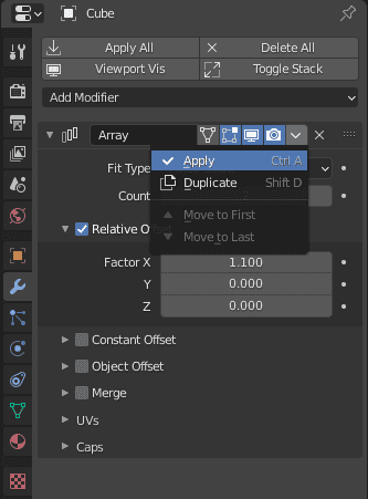 blender apply modifiers