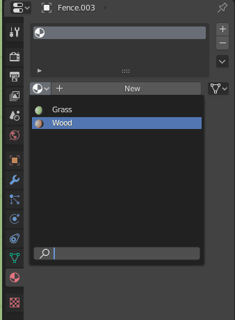blender applying material