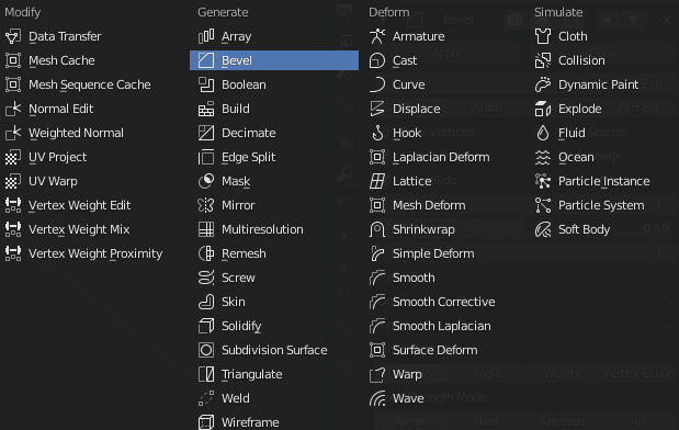 blender bevel modifier