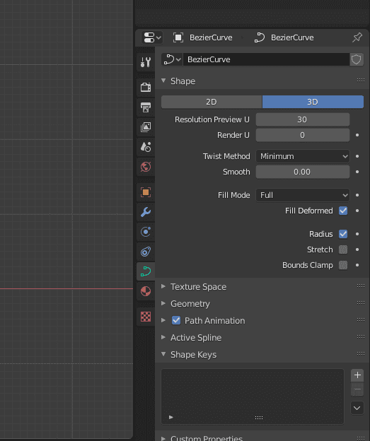 blender bezier curve data properties resolution preview U