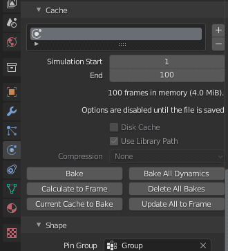 blender cloth baking