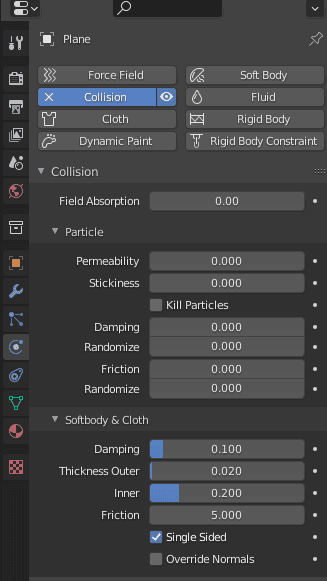 blender cloth settings