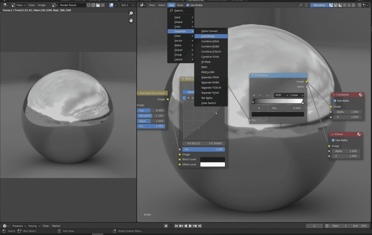 blender compositing colorramp