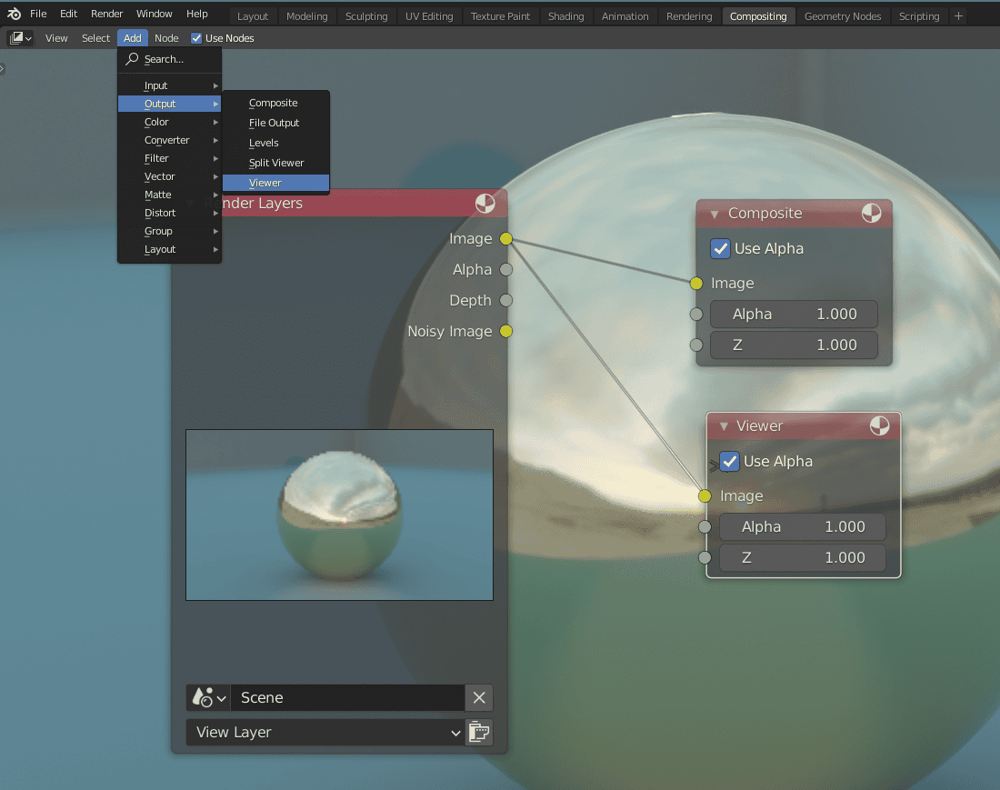 blender compositing viewer