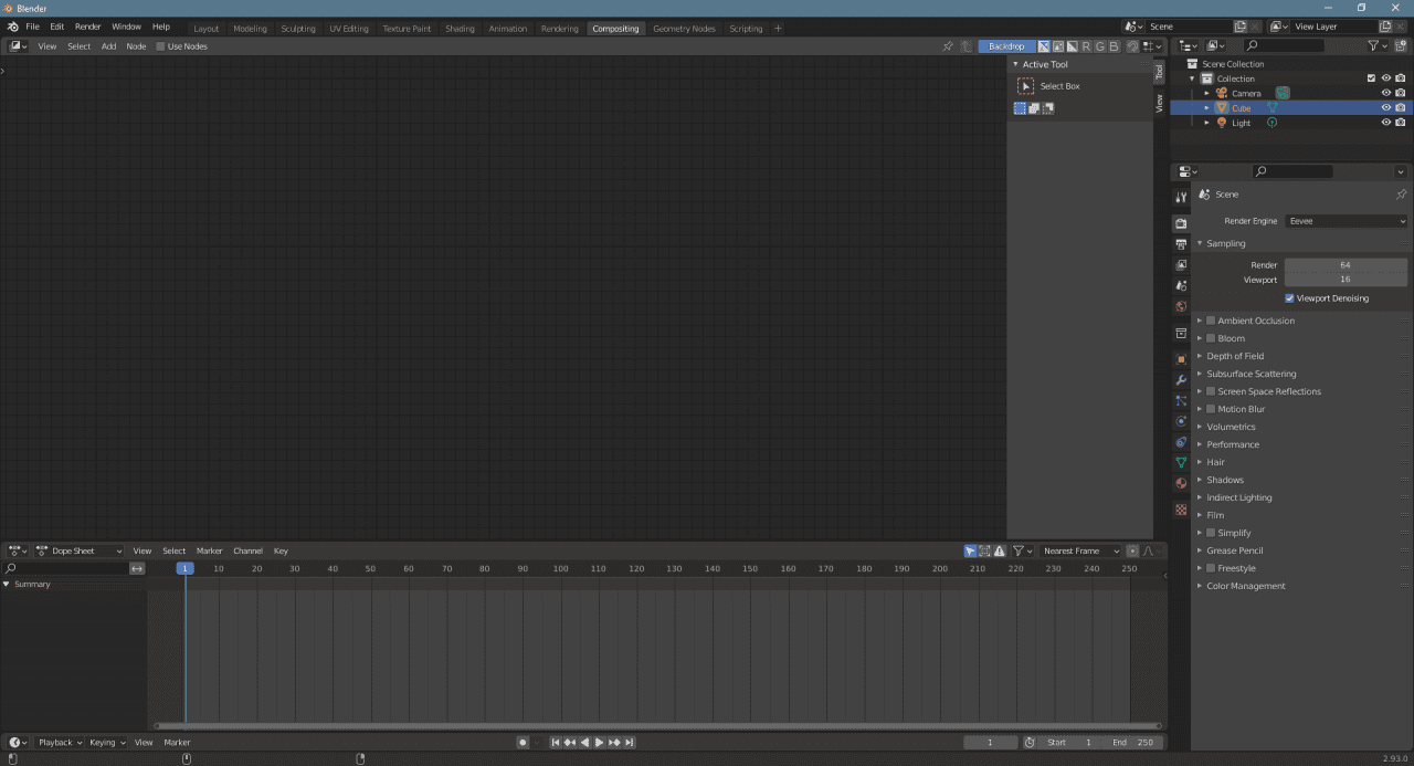 blender compositing workspace
