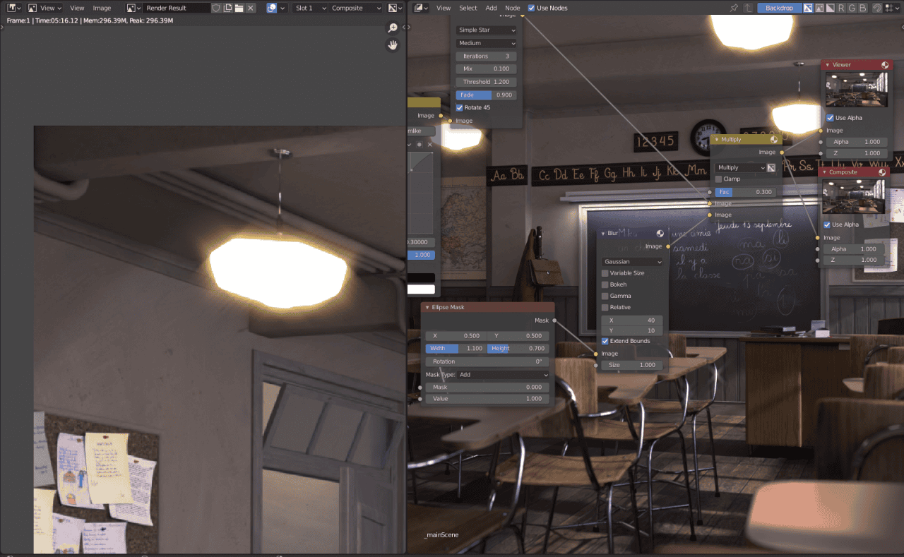 blender composition vignette