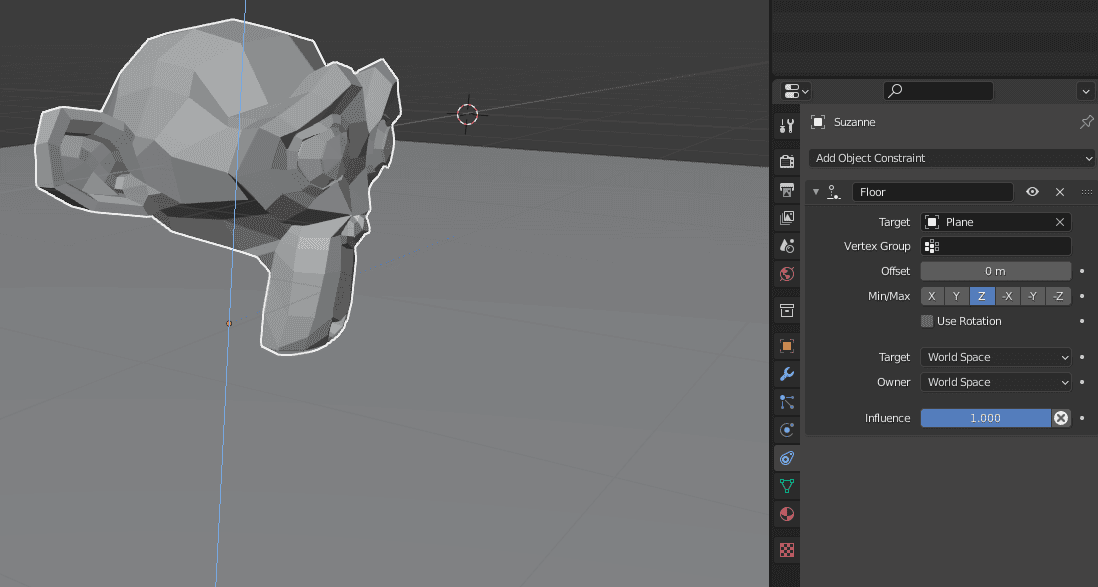 blender constraints floor