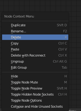 blender delete nodes