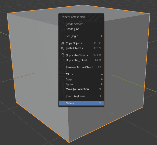 blender delete object