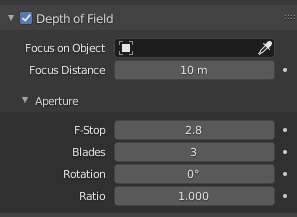 blender depth of field settings