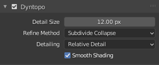 blender dyntopo settings