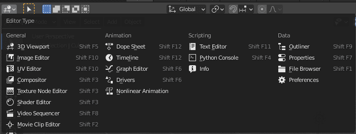 blender editor type