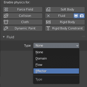 blender effector fluid simulation