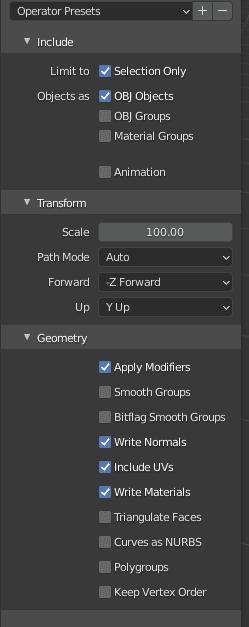 blender export