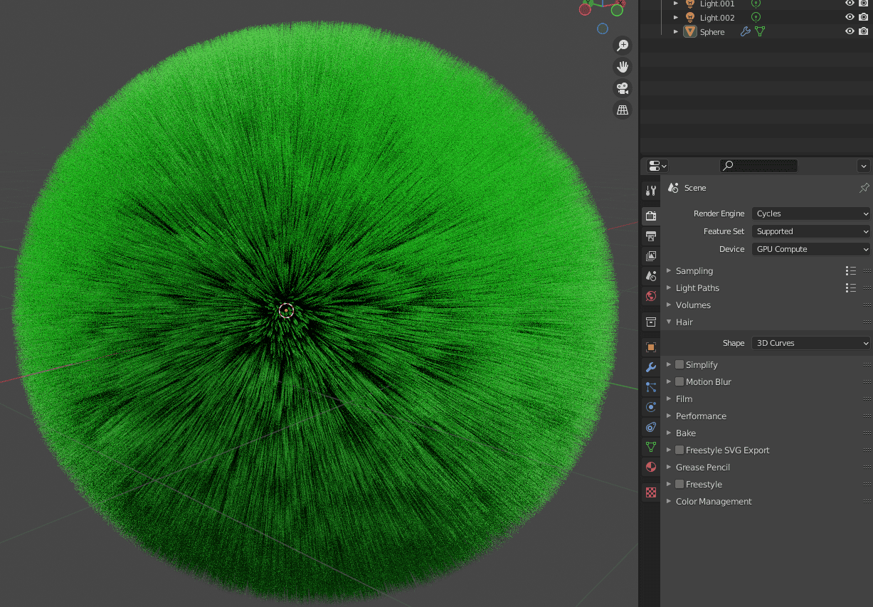 blender hair 3d curves