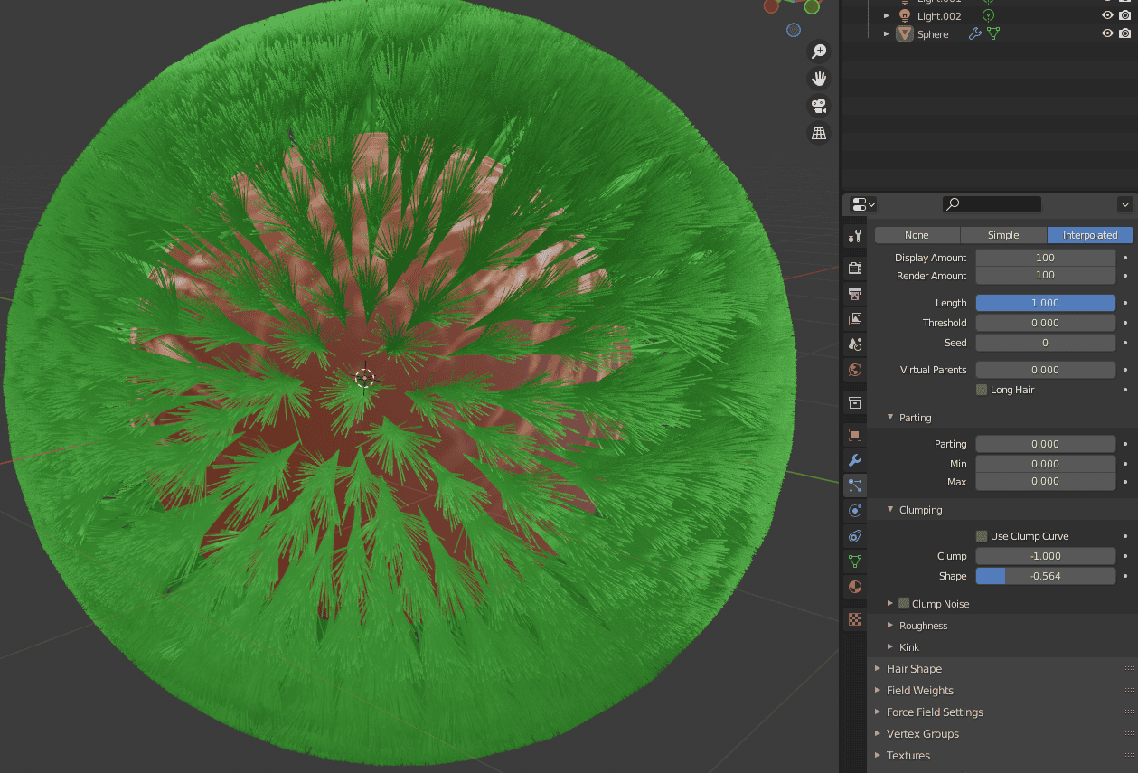 blender hair clumping settings