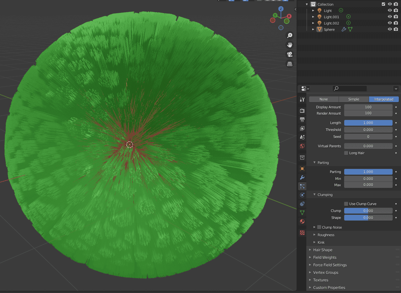 blender hair parting
