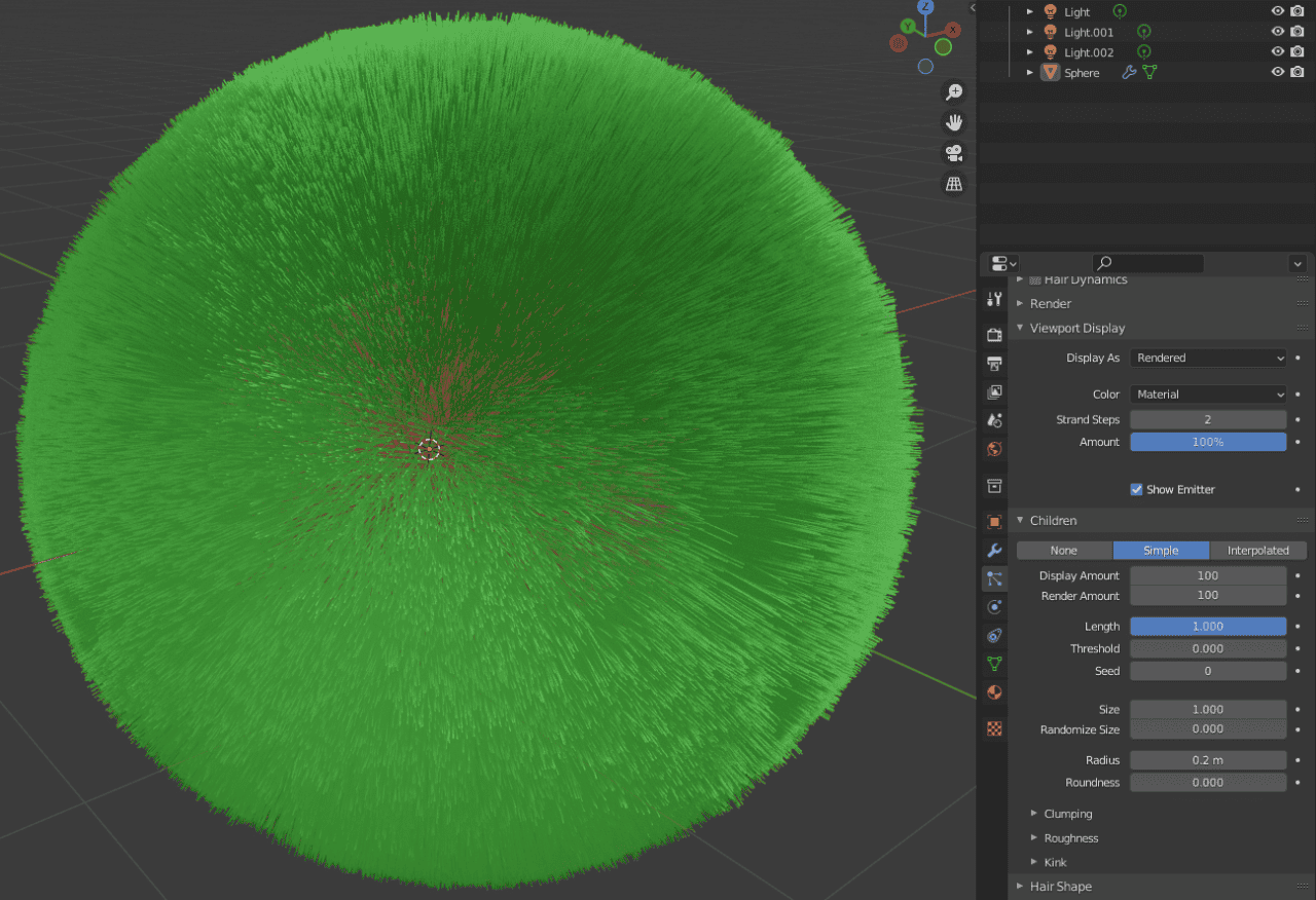 blender hair simple children