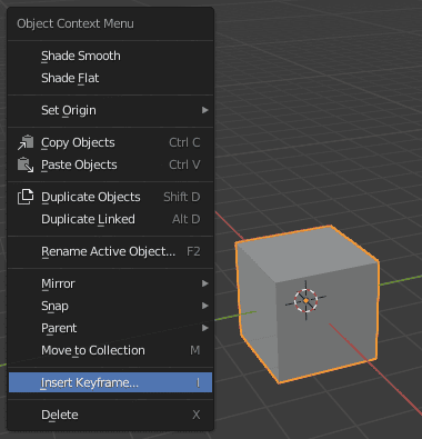 blender insert keyframe
