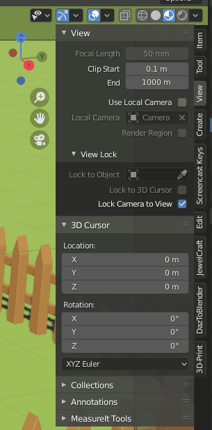 blender lock camera to view
