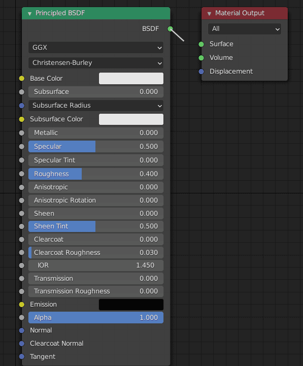 blender material output