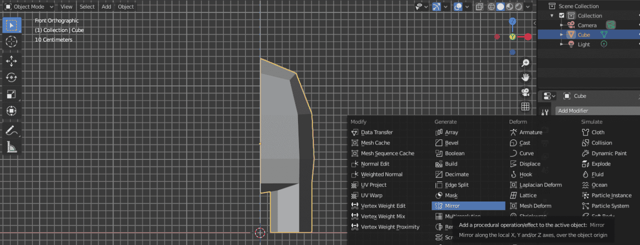 blender mirror modifier among us 3d
