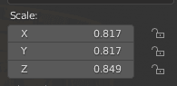 blender non applied scale