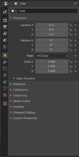 blender object properties