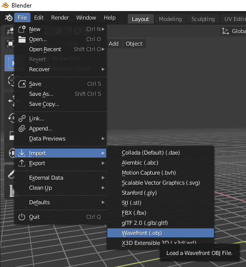 open daz3d object inside blender