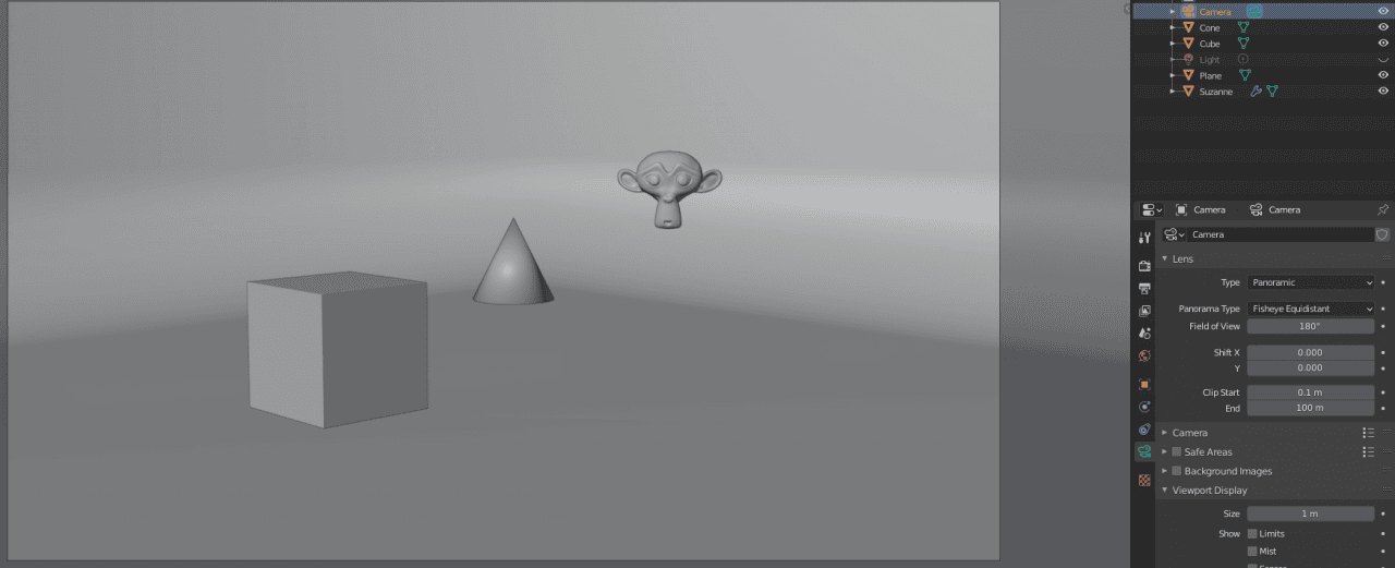 blender panoramic lens