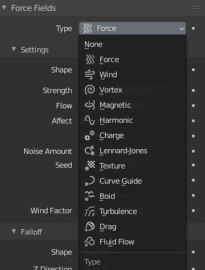 blender physics force field type